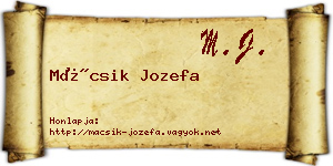 Mácsik Jozefa névjegykártya