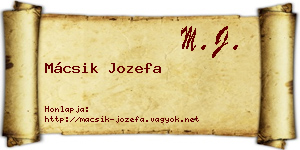 Mácsik Jozefa névjegykártya