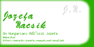 jozefa macsik business card